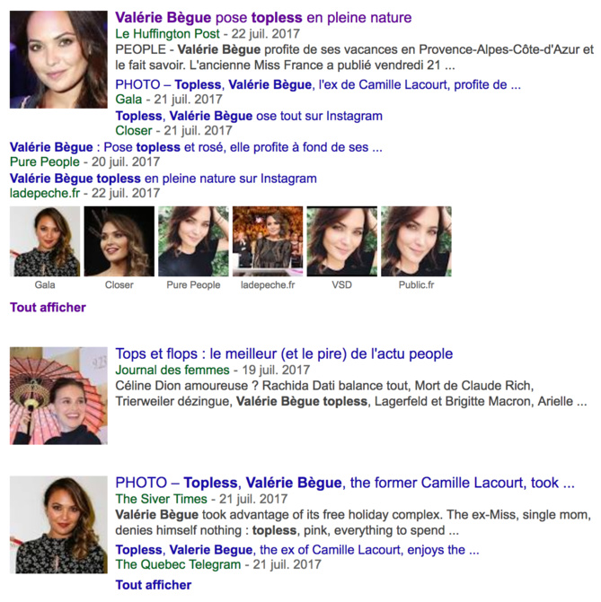 Valérie Bègue TopLess, elle affole la presse  Valérie Bègue TopLess, elle affole la presse
