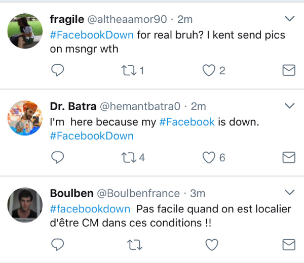 Panne en cours sur Facebook et Instagram Panne en cours sur Facebook et Instagram