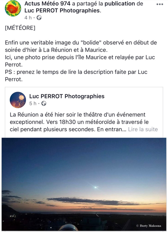 La photo du phénomène d'hier soir fait le buzz sur les réseaux sociaux La photo du phénomène d'hier soir fait le buzz sur les réseaux sociaux