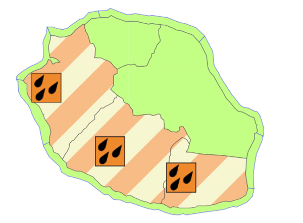 Le sud et l'ouest de La Réunion en vigilance fortes pluies à partir de 19h