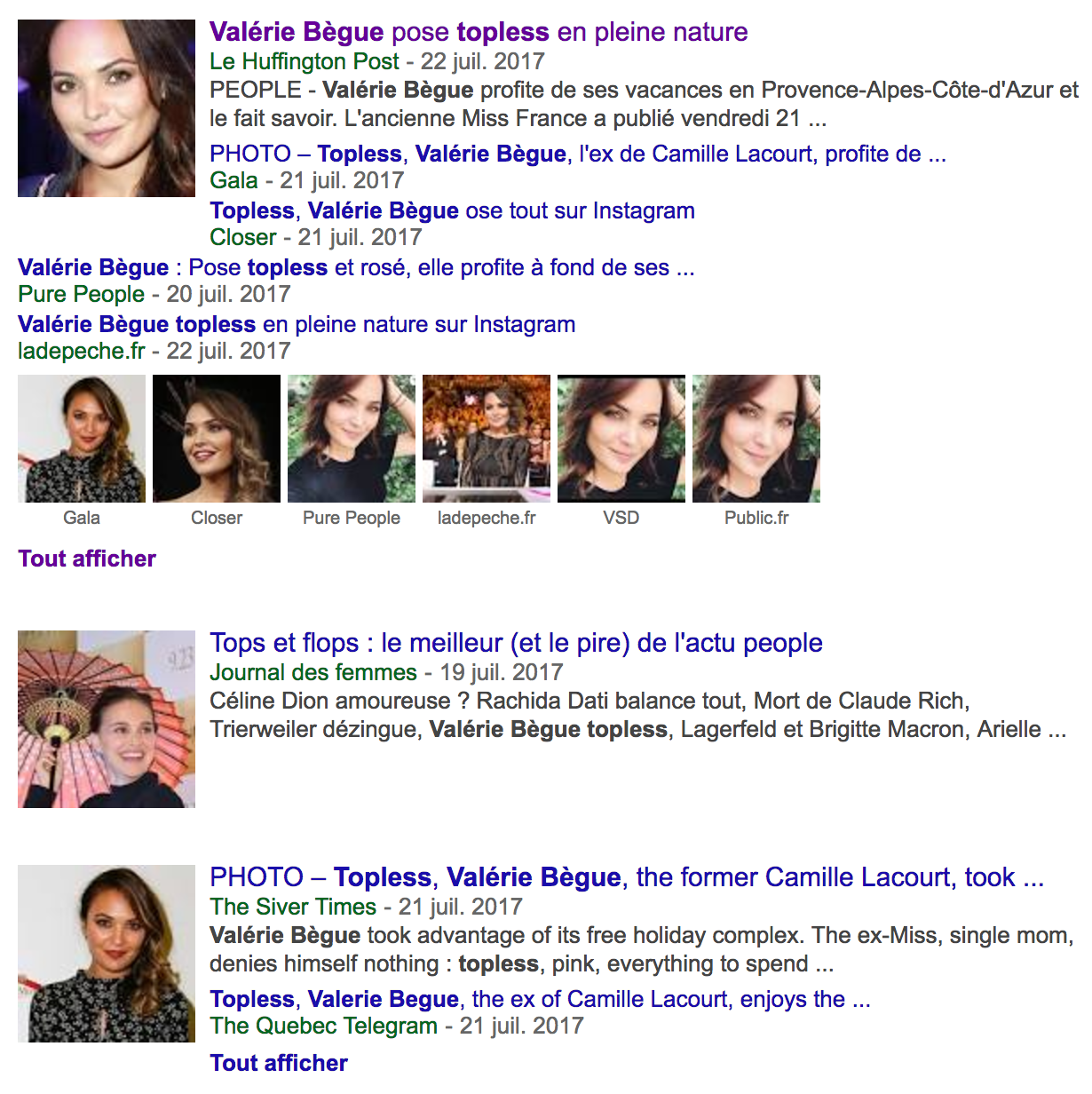 Valérie Bègue TopLess, elle affole la presse  Valérie Bègue TopLess, elle affole la presse