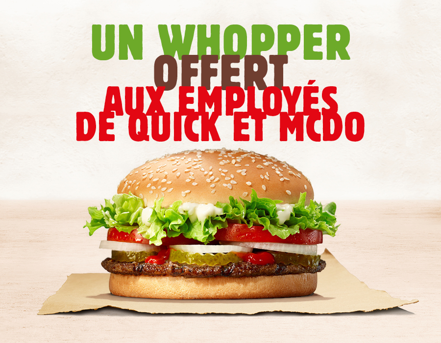 Burger King Réunion offre un Whopper aux employés de Quick et Macdo ! Burger King Réunion offre un Whopper aux employés de Quick et Macdo !